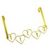 Gancho corazones dorado 5 cabeza