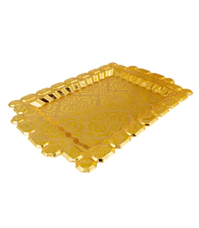 Mini bandeja metalica dorado 23x16cm