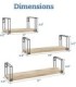 JUEGO DE REPISA NEGRO PARA PARED 3PC