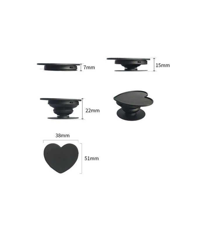 Soporte para smartphone forma corazón negro
