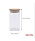 Frasco de vidrio con tapa de madera 13x8cm