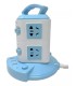 Alargue multitoma vertical con entrada USB