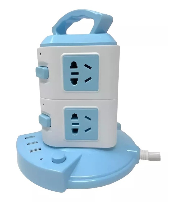 Alargue multitoma vertical con entrada USB