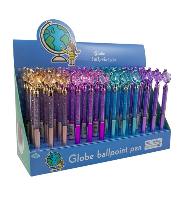 BOLIGRAFO ESTRELLA Y GLOBO CON STRASS