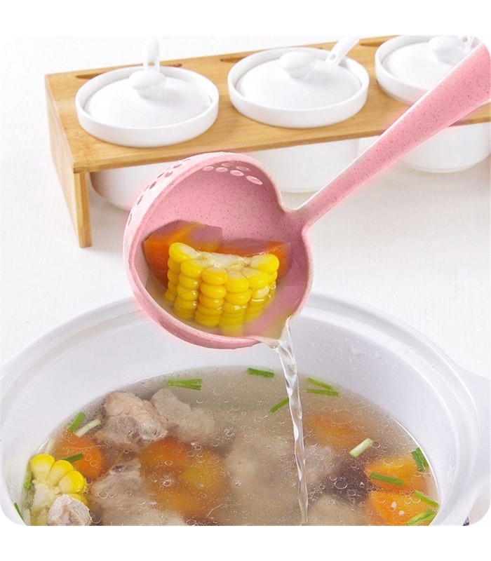 Cucharón de plástico doble función